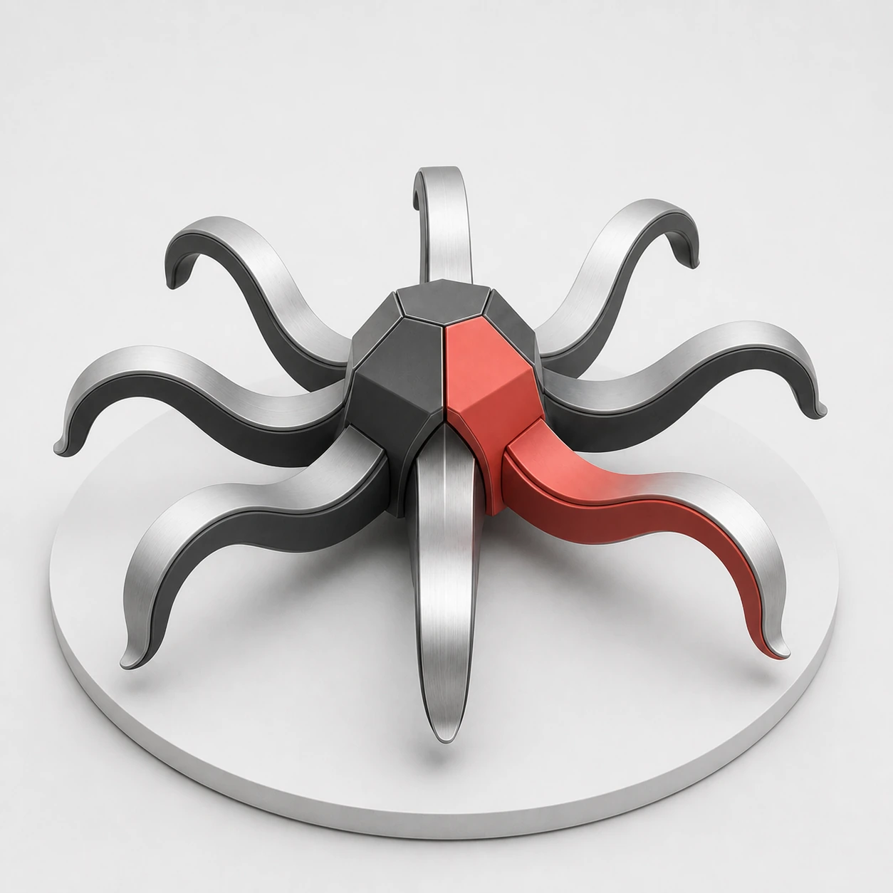 Sculptural Octodus companion, an image of the agent with eight directions of work